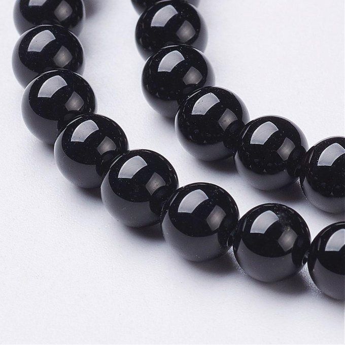 Perle ronde en Onyx noir naturelle Grade a coloré  Ø6mm  
