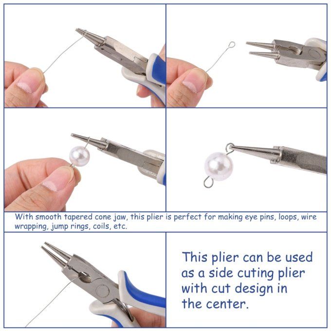 Pince pour fabrication de bijoux "triple usages"